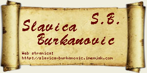 Slavica Burkanović vizit kartica